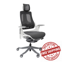 Techni Mobili RTA-1818C-GRY LUX Ergonomic Executive Chair, Grey